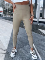 Dámske voskované legíny WAXED CHIC beige FashionStreet UY1561
