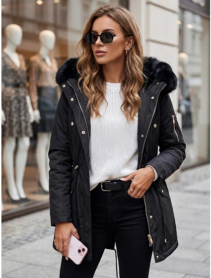 Dámská zimní bunda parka černá Dstreet model 21970996 - FashionStreet