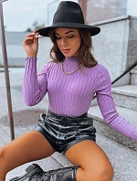 Dámsky sveter s rolákom OASIS fialový FashionStreet MY2242