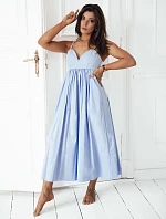 ELIENE modré bavlnené midi šaty FashionStreet EY2441