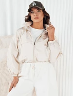 Dámska prechodná bunda s kapucňou GRAUS ecru FashionStreet TY4220