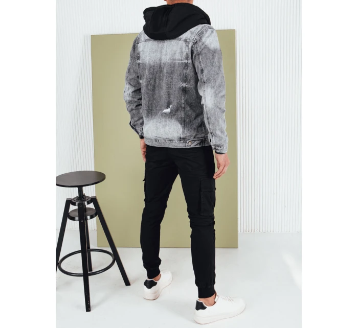 Pánská džínová bunda světle šedá Dstreet TX4692 Pánská džínová bunda světle šedá Dstreet TX4692