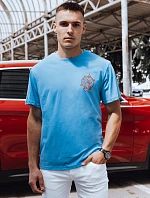 Pánske svetlomodré tričko s potlačou FashionStreet RX5492