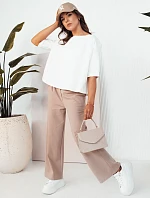 Dámske nohavice so širokými nohavicami RITES beige FashionStreet UY2007