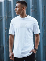 Pánske bavlnené tričko s potlačou biele FashionStreet RX5519