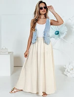 CISTAL béžová bavlnená maxi sukňa FashionStreet CY0452
