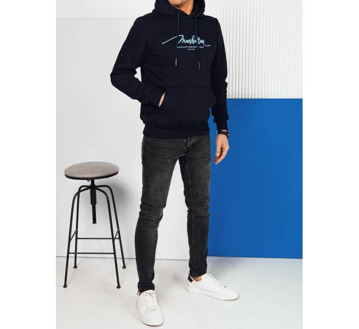 Pánská mikina s kapucí tmavě modrá Dstreet BX5704 Pánská mikina s kapucí tmavě modrá Dstreet BX5704