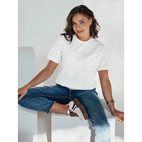 Dámske bavlnené tričko vo farbe ecru FashionStreet RY2555 Dámske bavlnené tričko vo farbe ecru FashionStreet RY2555