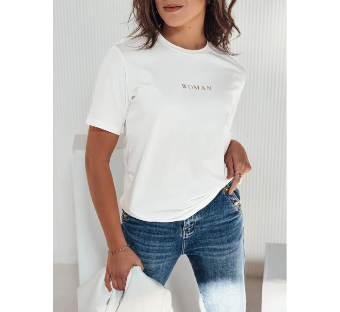 Dámské tričko ecru model 21976414 - Dstreet Dámské tričko ecru model 21976414 - Dstreet