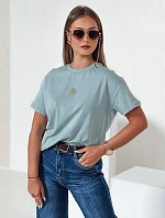 Dámske bavlnené základné tričko FLORTA modré FashionStreet RY2557