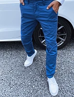 Modré pánske nohavice FashionStreet UX4336