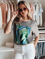 Dámske bavlnené tričko s grafitovou potlačou MUYUMBA FashionStreet RY2619