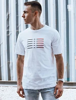 Pánske biele bavlnené tričko s potlačou FashionStreet RX5568