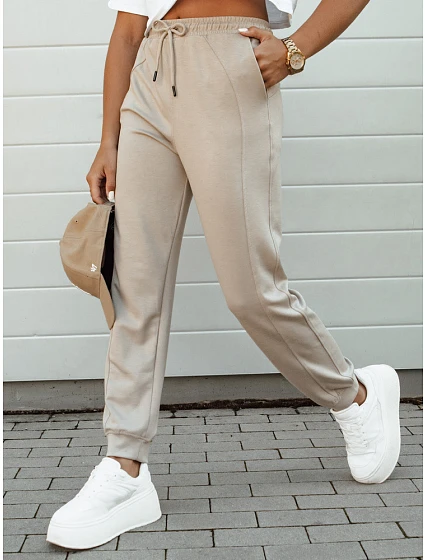 Dámské tepláky SMILL beige FashionStreet UY2112 Dámské tepláky SMILL beige FashionStreet UY2112