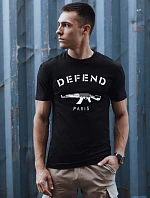 Pánske bavlnené tričko s potlačou čierne FashionStreet RX5579