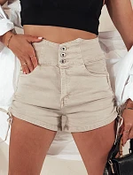 Dámske bavlnené šortky s viazaním STYLE SHORTS béžové FashionStreet SY0391