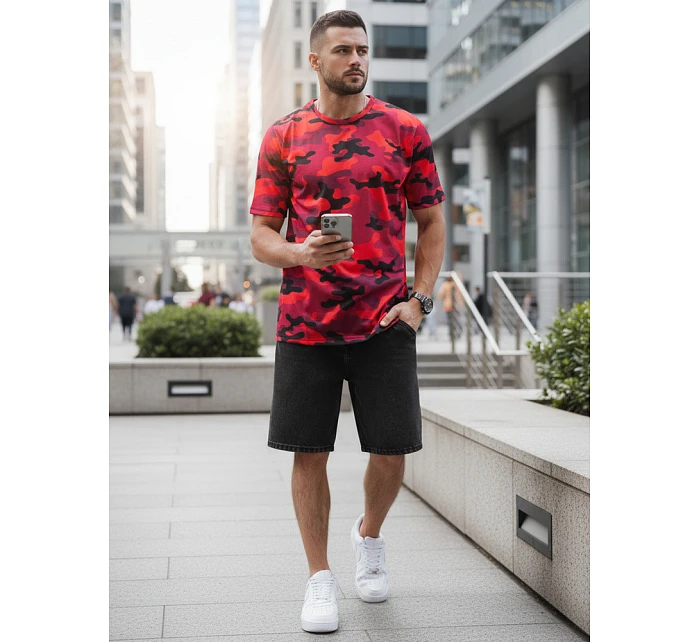 Pánské červené moro tričko Dstreet model 21978127 - FashionStreet Pánské červené moro tričko Dstreet model 21978127 - FashionStreet