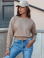 CASUALVIBE dámska klasická mikina svetlohnedá FashionStreet BY1302