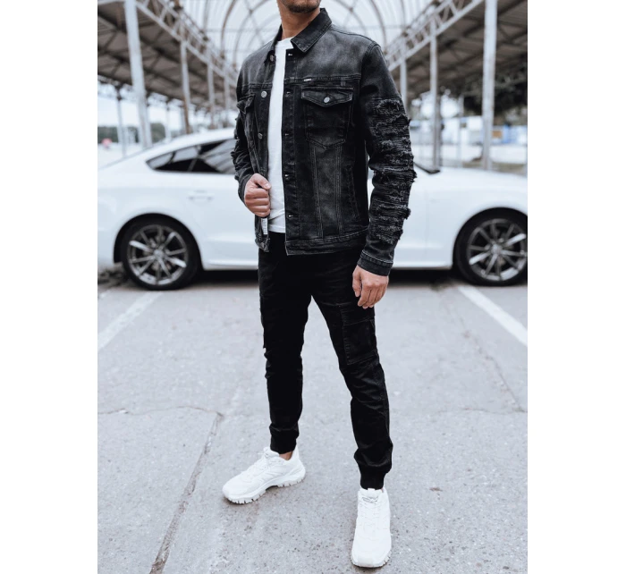 Pánska džínsová bunda čierna FashionStreet TX4703 Pánska džínsová bunda čierna FashionStreet TX4703