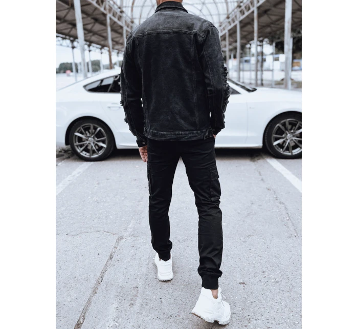 Pánska džínsová bunda čierna FashionStreet TX4703 Pánska džínsová bunda čierna FashionStreet TX4703