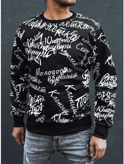 Pánska mikina s kapucňou čierna FashionStreet BX5739 Pánska mikina s kapucňou čierna FashionStreet BX5739