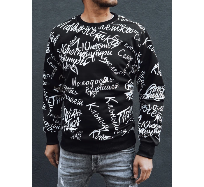 Pánska mikina s kapucňou čierna FashionStreet BX5739 Pánska mikina s kapucňou čierna FashionStreet BX5739