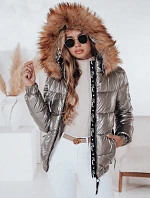 Dámska zimná bunda s kapucňou MELANI tmavosivá FashionStreet TY4486