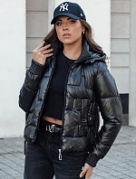 Dámska krátka prešívaná zimná bunda s kapucňou FASHWARM čierna FashionStreet TY4640