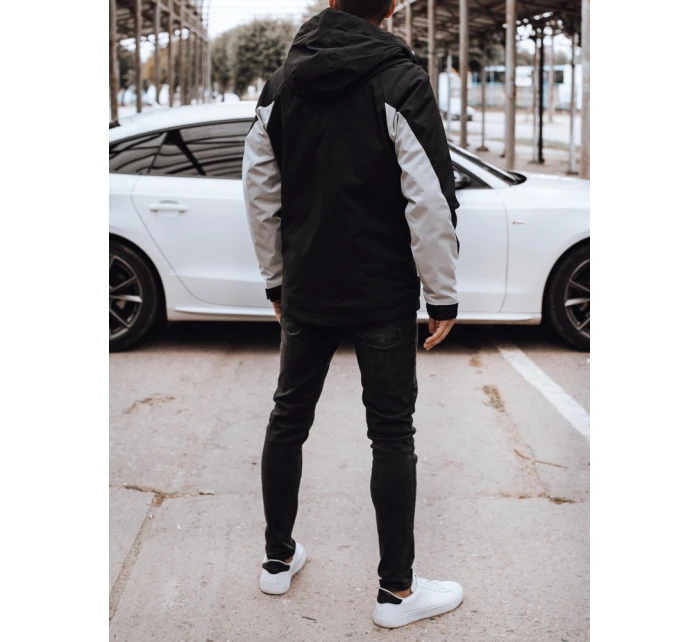 Pánska prechodná bunda do dažďa čierna/sivá FashionStreet TX4916 Pánska prechodná bunda do dažďa čierna/sivá FashionStreet TX4916