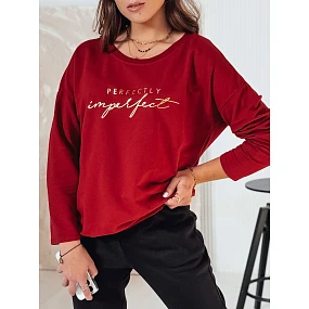 VIVILINES dámska blúzka oversize s potlačou bordová FashionStreet RY2693