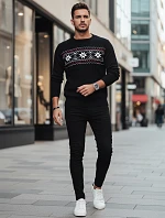 Pánsky čierny sveter FashionStreet WX2276