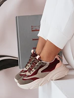 Dámske tenisky na platforme VISTALA burgundy FashionStreet ZY0592