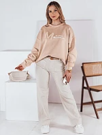 Dámska nadrozmerná mikina AVENUE beige FashionStreet BY1354