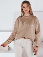 Dámska oversize mikina AVENUE coffee FashionStreet BY1355