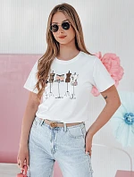 Dámske bavlnené tričko s potlačou MANETEE biele FashionStreet RY2728