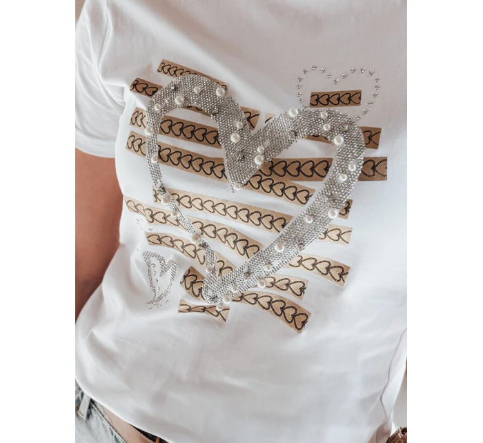 Dámske tričko so srdcom MARISS biele Dstreet RY2739 Dámske tričko so srdcom MARISS biele Dstreet RY2739