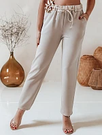 Dámske maslové nohavice s kvetmi LEGISSA light beige FashionStreet UY2404