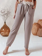 Dámske maslové nohavice s kvetmi LEGISSA tepláky cappuccino FashionStreet UY2407