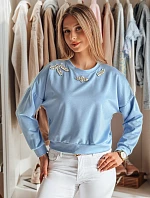 Dámska blúzka „masełko“ s dlhými rukávmi CRYSTALIA, modrá, FashionStreet RY2769