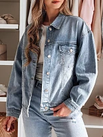 Dámska prechodná oversize katana bunda NOVAJIN modrá FashionStreet TY4837