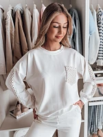 Dámska nadrozmerná mikina LUXEEN ecru FashionStreet RY2793