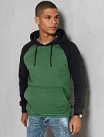 Pánska základná mikina s kapucňou zelená FashionStreet BX5895