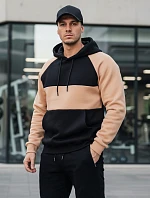 Pánska ťavia a čierna pruhovaná mikina FashionStreet BX5897
