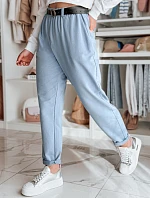 Dámske nohavice chinos s opaskom modré FashionStreet UY2550