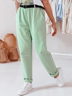 Dámske nohavice chinos s opaskom FashionStreet mint UY2552