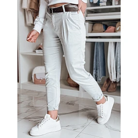 Dámské kalhoty chinos s páskem světle šedé Dstreet model 21986424 - FashionStreet