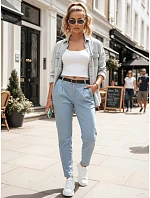 Dámske nohavice chinos s opaskom MODELA modré FashionStreet UY2567