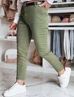 Dámske nohavice chinos s opaskom LINESKA khaki FashionStreet UY2575