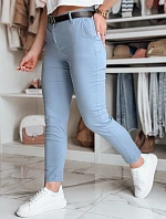 Dámske nohavice chinos s opaskom LINESKA modré FashionStreet UY2577