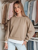 Dámska oversize mikina LUZZIO moka FashionStreet BY1383